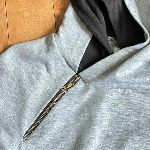 Long  Sport Grey Hoodie Sweater Size M - Picture 7 of 8